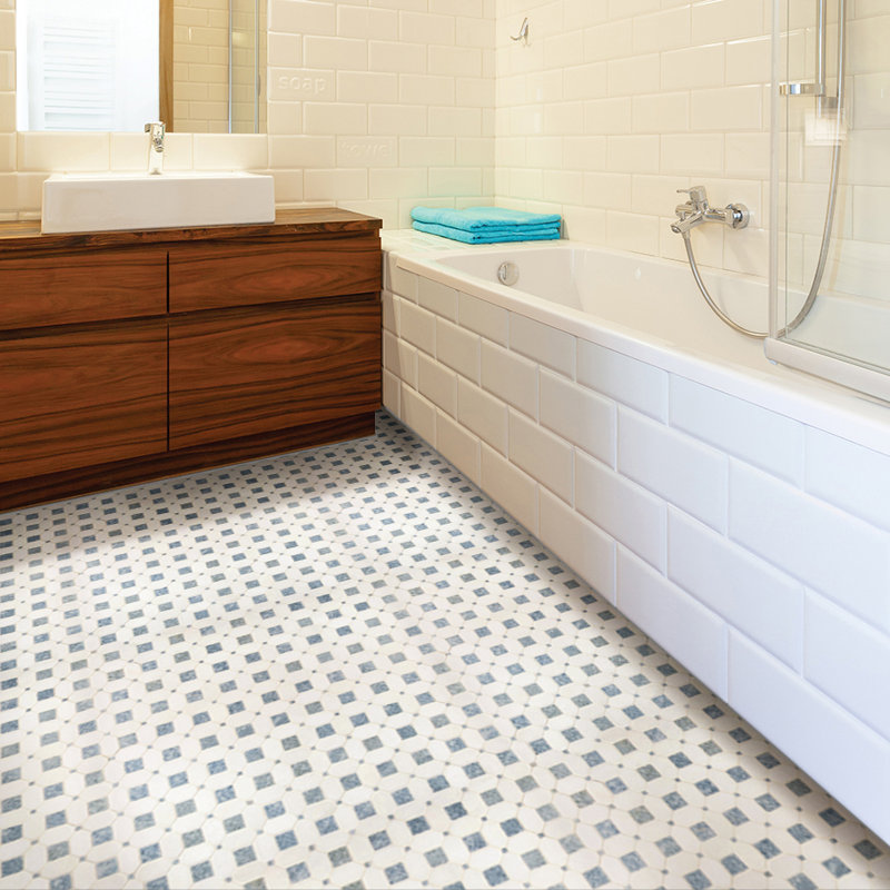 Loredana Array 12 in. x 12 in. Polished Marble Mosaic Floor and Wall Tile