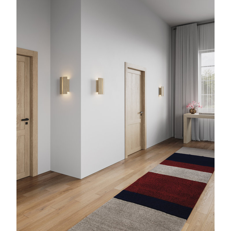 Rima Dimmable LED Flush Mount Sconce, 3500, Brushed Brass
