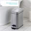 Ensemble de 2 poubelles minces en acier inoxydable 1,3 gallon avec pédale et couvercle à fermeture lente Home Zone Living