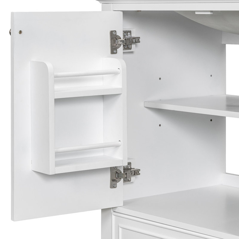 30" Bathroom Vanity With Sink Combo, Multi-Functional Bathroom Cabinet With Doors And Drawer, Solid Frame And MDF Board, White (Old Sku:SY999606AAK)
