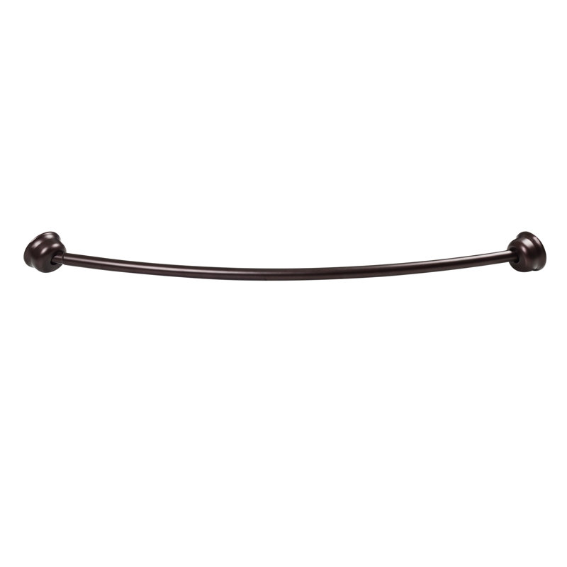 Utopia Alley Rustproof Fixed Mount Single Curved Shower Rod, Aluminum, adjustable from 45" to 72" Wide, Oil Rubbed Bronze