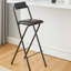 Tabouret pliant de 29,5 po de hauteur avec siège en cuir et structure en métal