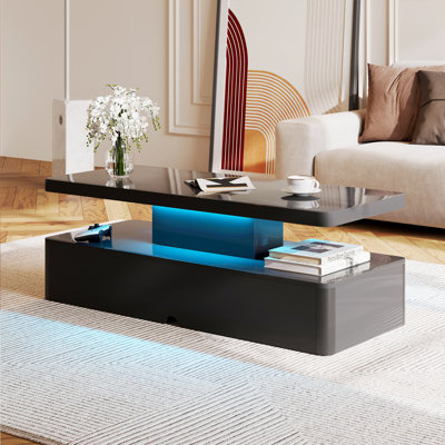 Modern Coffee Table With Led Light For Living Room