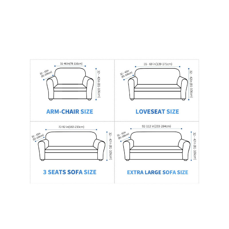 Polyester Box Cushion Sofa Slipcover