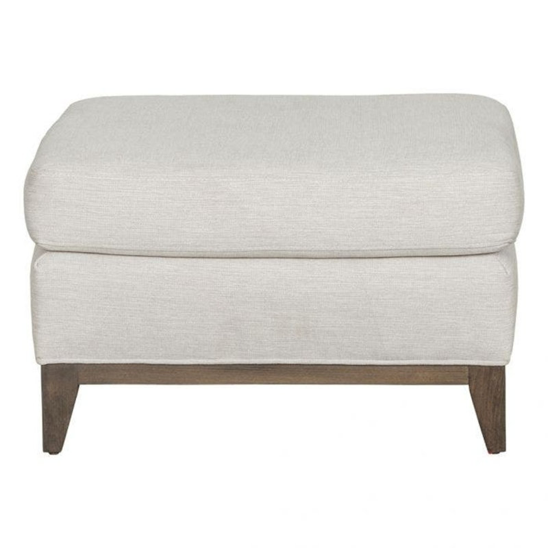 McCoy 26" Wide Rectangle Standard Ottoman, Walnut, 3156 Linen 100% Polyester