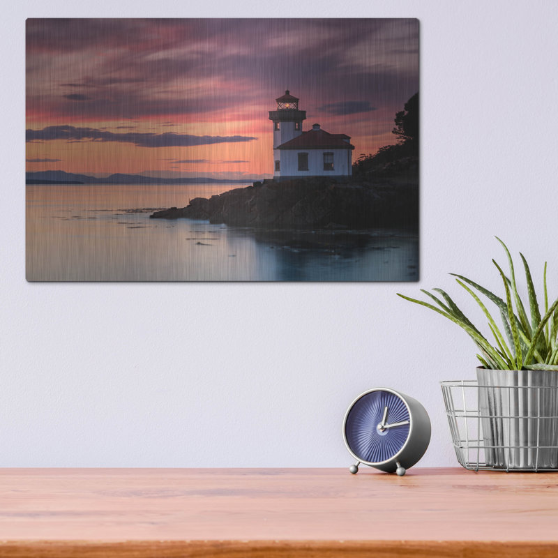 «Orange Sunset At Lime Kiln Lighthouse» par Shawn / Corinne Severn, H 12 po x l 16 po