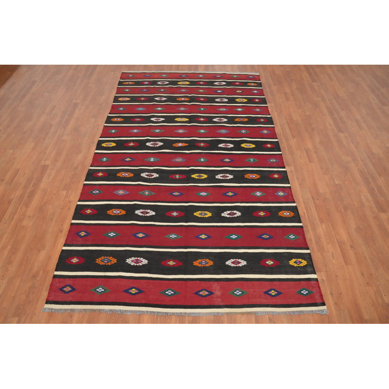 Tapis rayé en laine 6 x 10