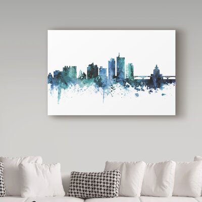 Cedar Rapids Iowa Blue Teal Skyline' Graphic Art Print on Wrapped Canvas -  Wrought Studio™, 1FCC8A4033D0497995577E3FA4C3D68C