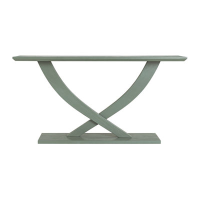 Pemberly Row Acacia Wood Console Table in Spanish Moss Green
