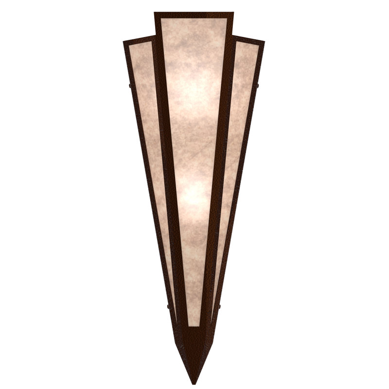 2 - Light Flush Mounted Sconce, Sepia Brown, Silver, Mica