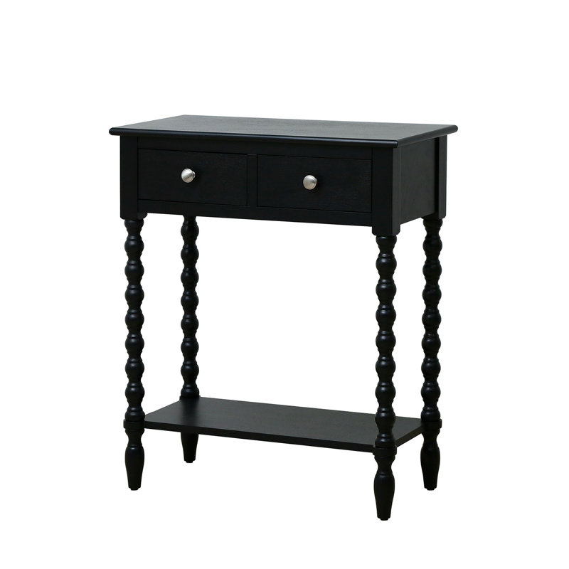 Elegant Console Table For Living Room Furniture, 2 Drawers Wooden Slim Entry Hallway Table