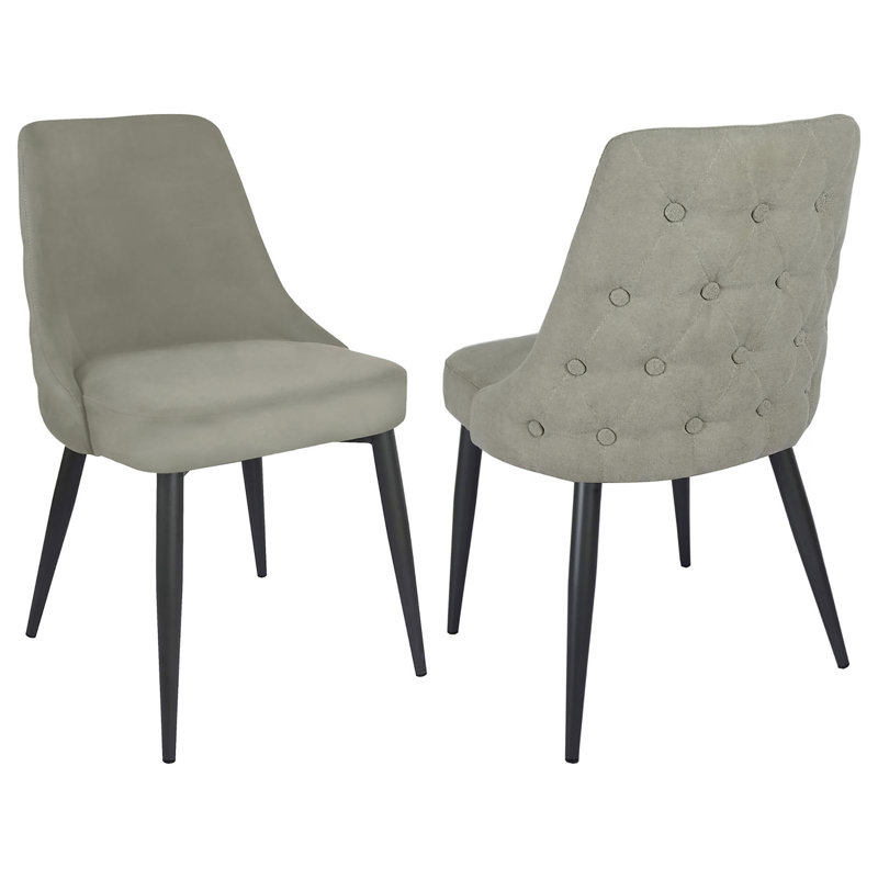 Chaise capitonnée gris clair