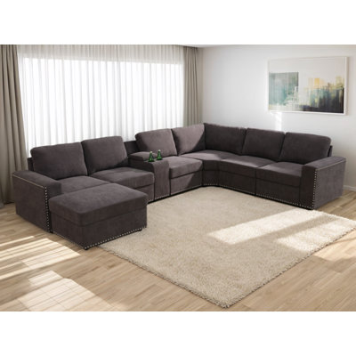 Upholstered L-Shaped Sectional Reversible