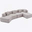 Canapé modulaire moderne en L de 140 po, sans assemblage requis, canapé modulaire Boucle-336868847