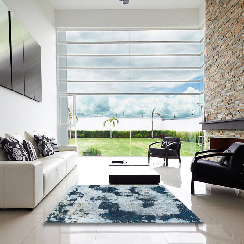 Tapis abstrait moderne 905, Carré 5 pi