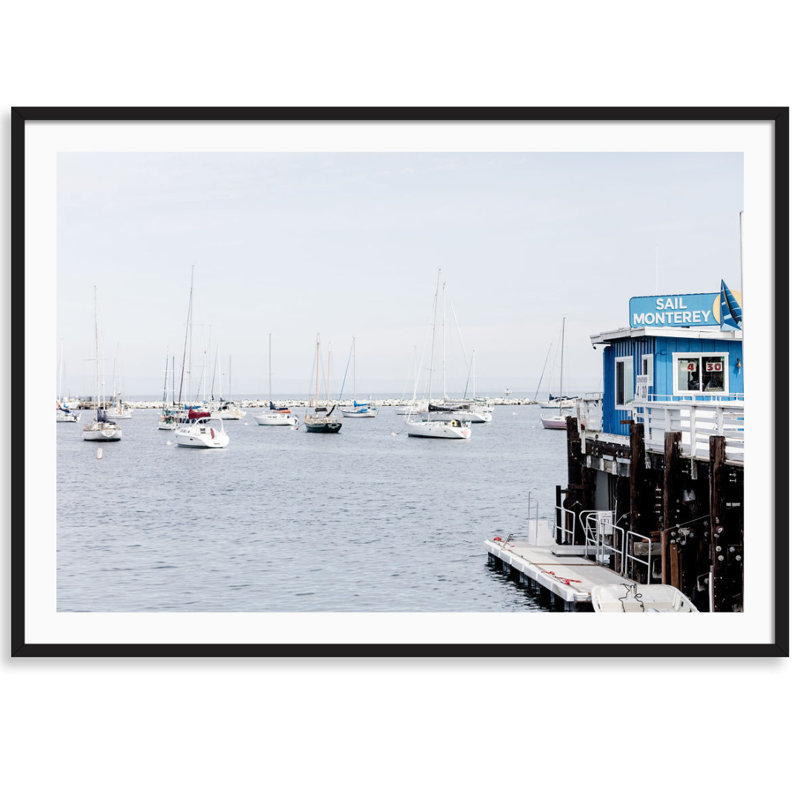 Sail Monterey Print by Carly Tabak, Black Wood, 25" W x 18" H