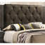 Grand lit pour chambre à coucher, finition grise, tête de lit, lit en bois d'hévéa moderne, gris-14570051