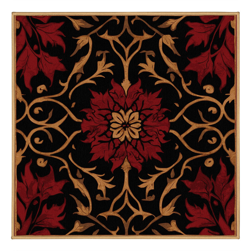 Aurora Motif Rug, Square 5'