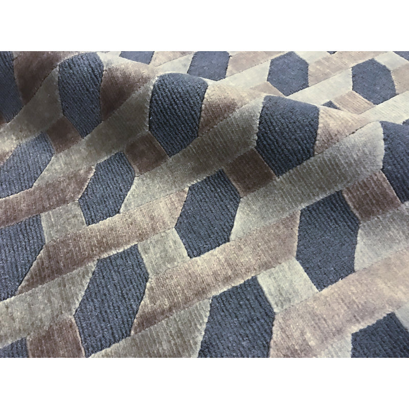 Hand-Knotted High-Quality Taupe Area Rug, Rectangle 5'6" x 7'9"