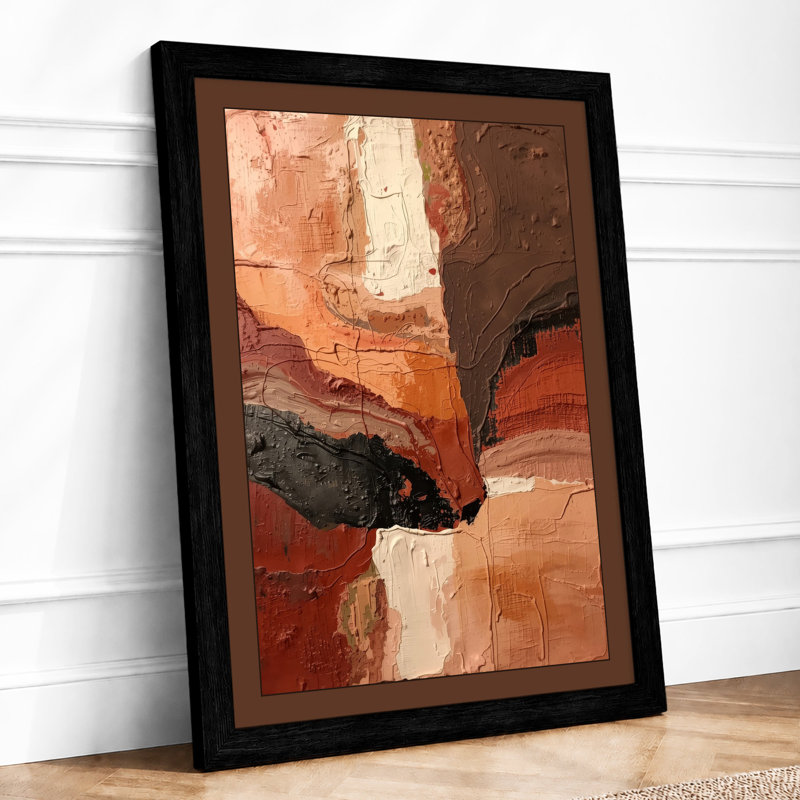Earth Layers Abstract - Framed Print, A2 - 59.4 x 42.0 cm, Black