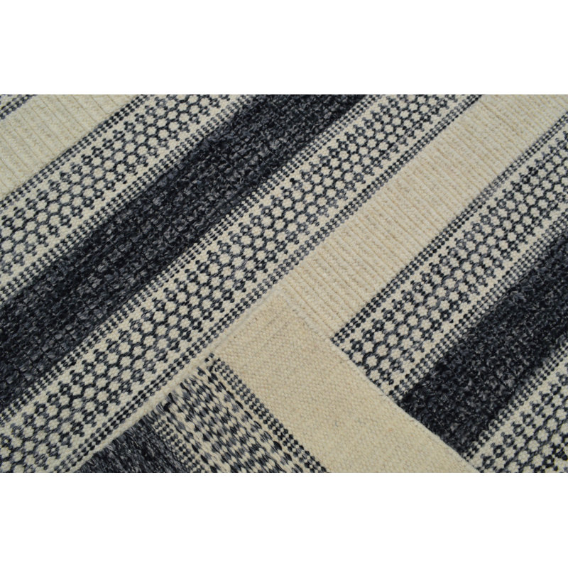 Munar Striped Wool Hand Woven Area Rug, Rectangle 160 x 230cm