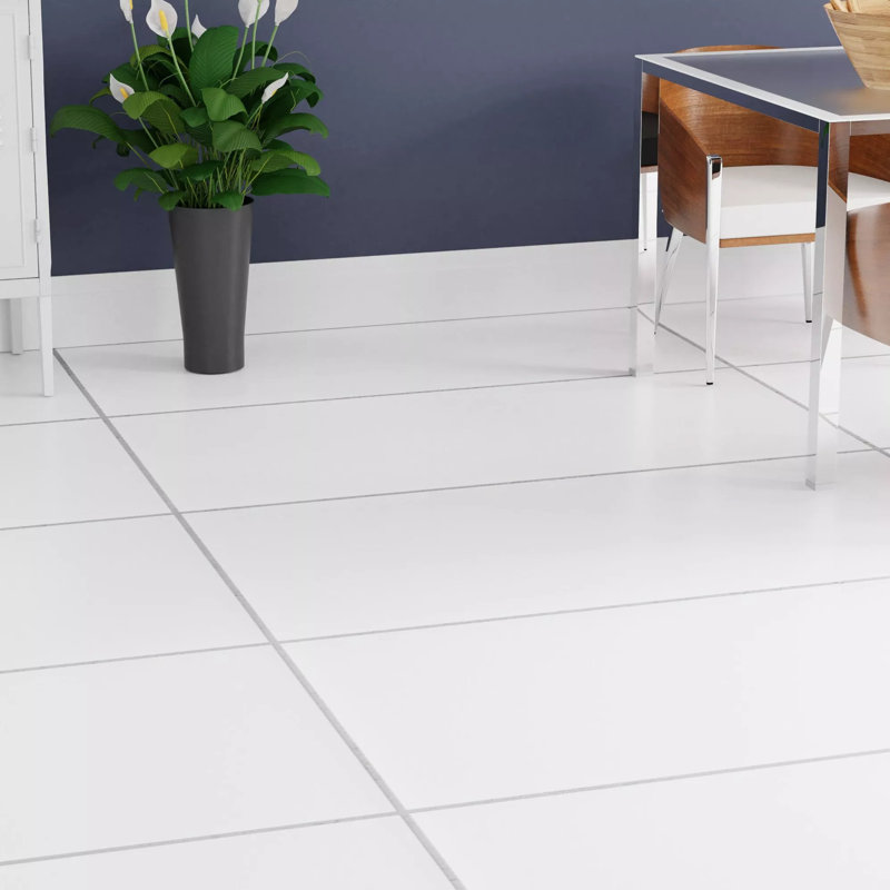 Carreau de porcelaine poli 24 po x 48 po Magnum Super White