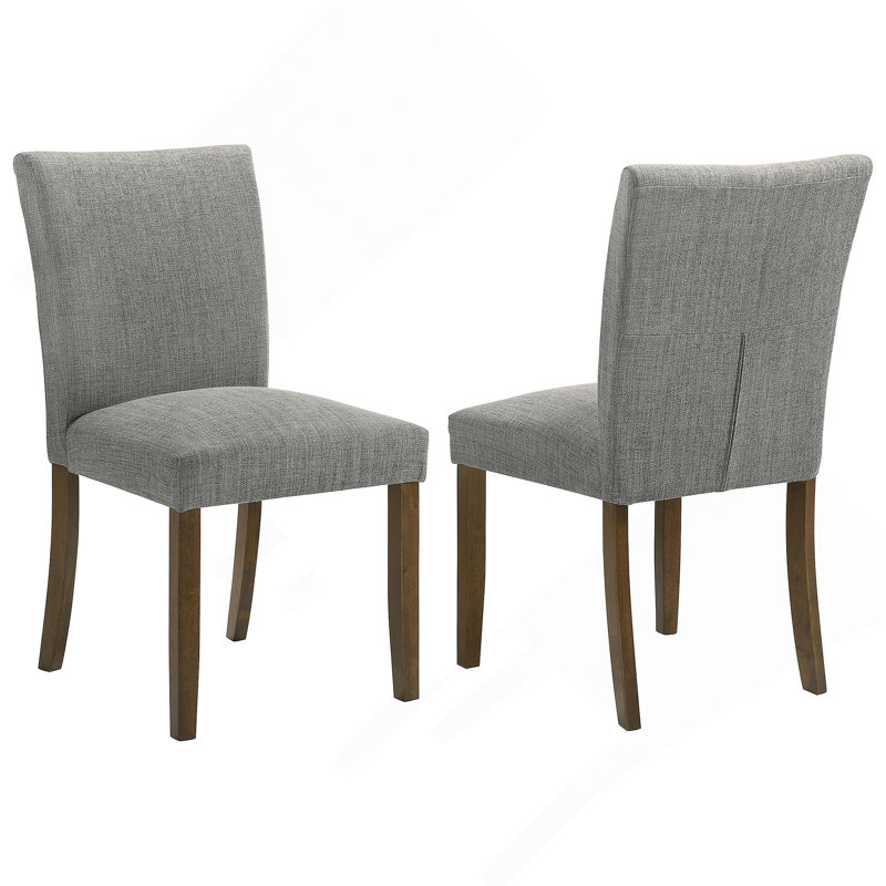 Chaise d'appoint de salle à manger rembourrée grise (ensemble de 2), Gris