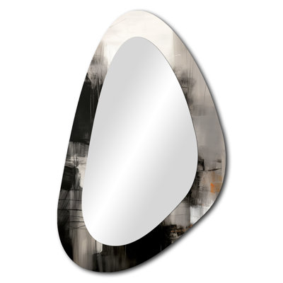 Grand miroir mural noir Mid Century Fusion I - Mid-Century Modern Unique Shape