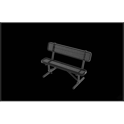 Banc de parc extérieur robuste en métal 4pi avec dossier, siège portatif en acier toutes saisons, banc commercial antirouille pour jardin, patio, cour, terrasse, parcs et centres commerciaux