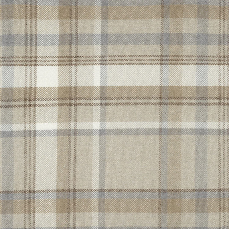 Plaid Wool Blend Reversible Pillow Cover, 23.62" x 23.62", Beige
