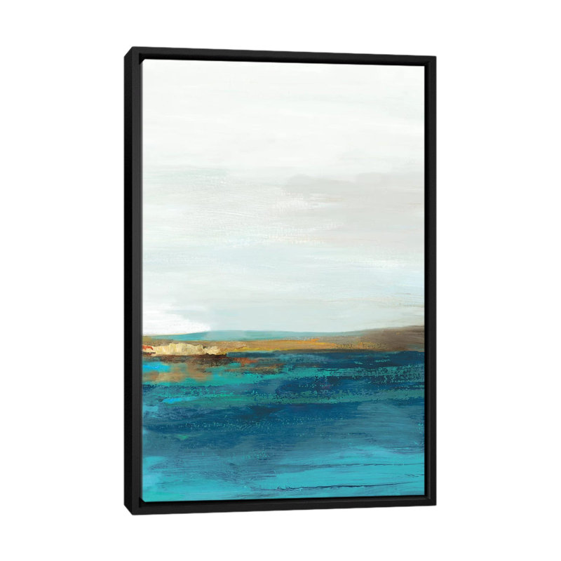 «Pastoral Landscape II», impression sur toile, H 26 po x l 18 po x P 1,5 po, Toile avec cadre noir, Pas de tapis