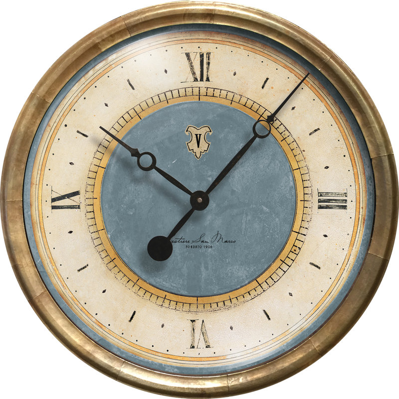 Metal Wall Clock, Blue