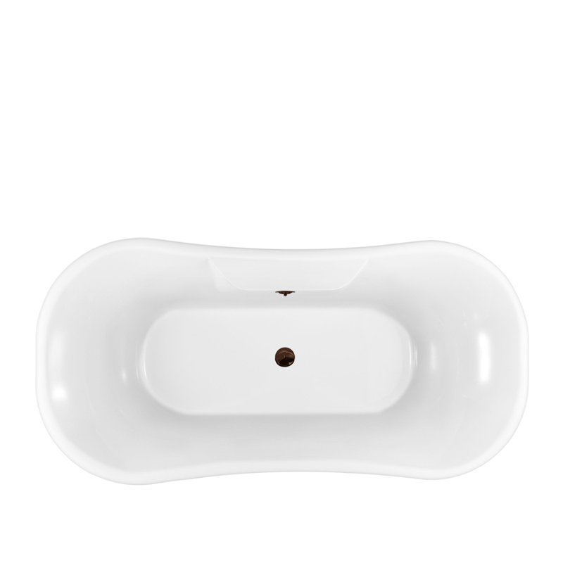 68'' x 33.9'' Soaking Acrylic Bathtub, Matte Oil Rubbed Bronze, Matte Oil Rubbed Bronze