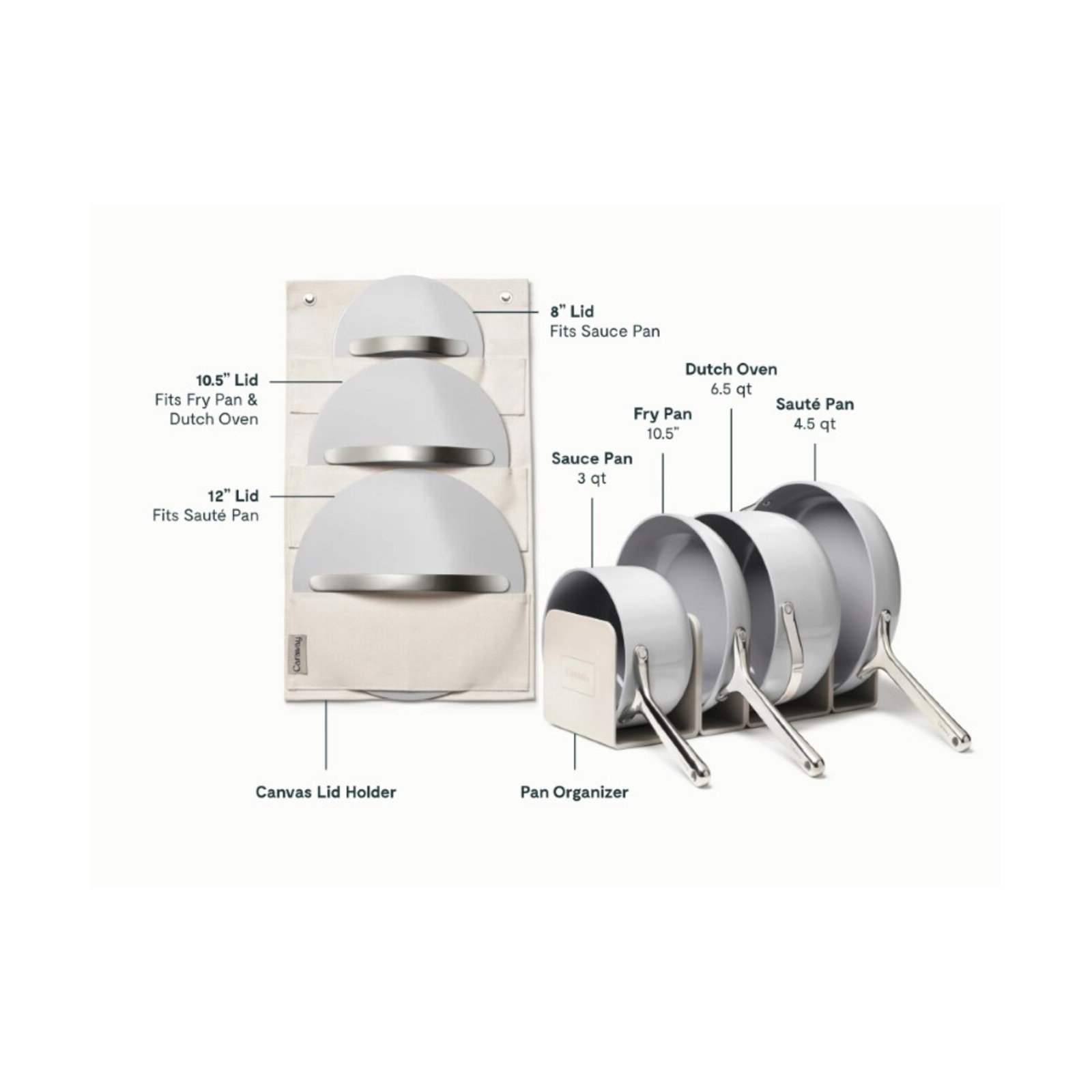 Caraway Non-Toxic Ceramic Nonstick Cookware Set, Gray