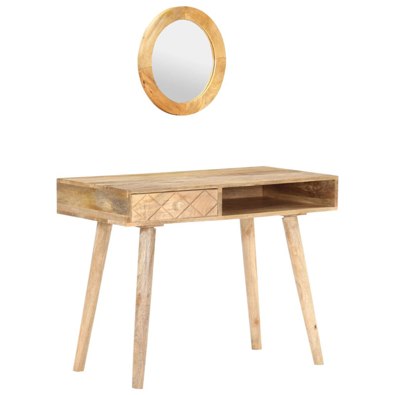 Coiffeuse 39,4 po x 19,7 po x 29,9 po en bois de manguier massif