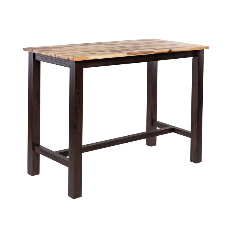 Lorraine Acacia Solid Wood Dining Table, Blended Espresso/Espresso