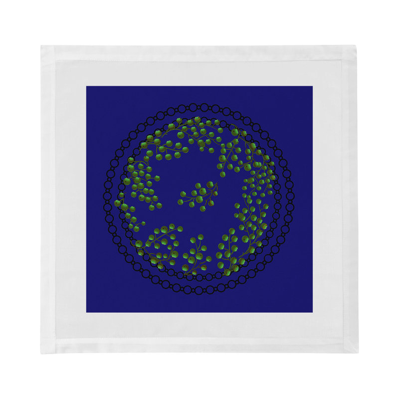 Christmas Berries Cotton Sateen Dinner Napkins, Green Blue