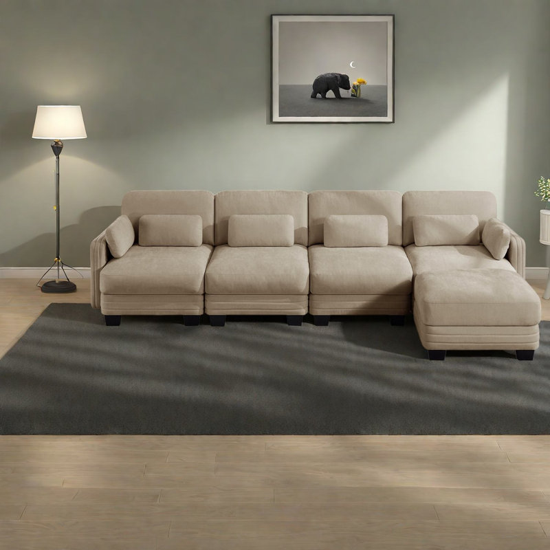 Canapé modulaire modulaire en chenille Camel