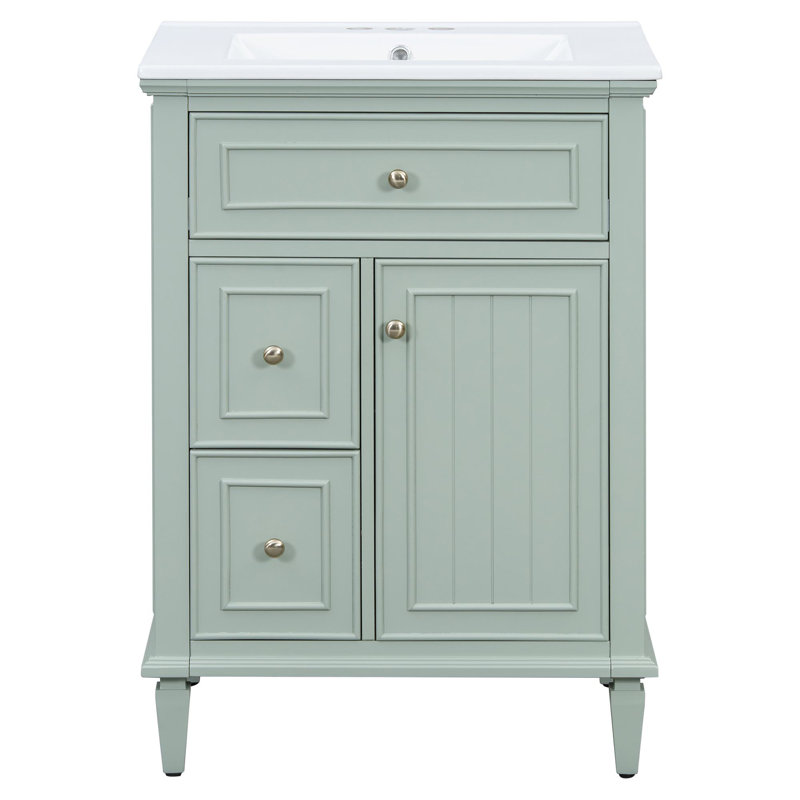 Ensemble de meuble-lavabo simple 24 po Burdick, Vert clair