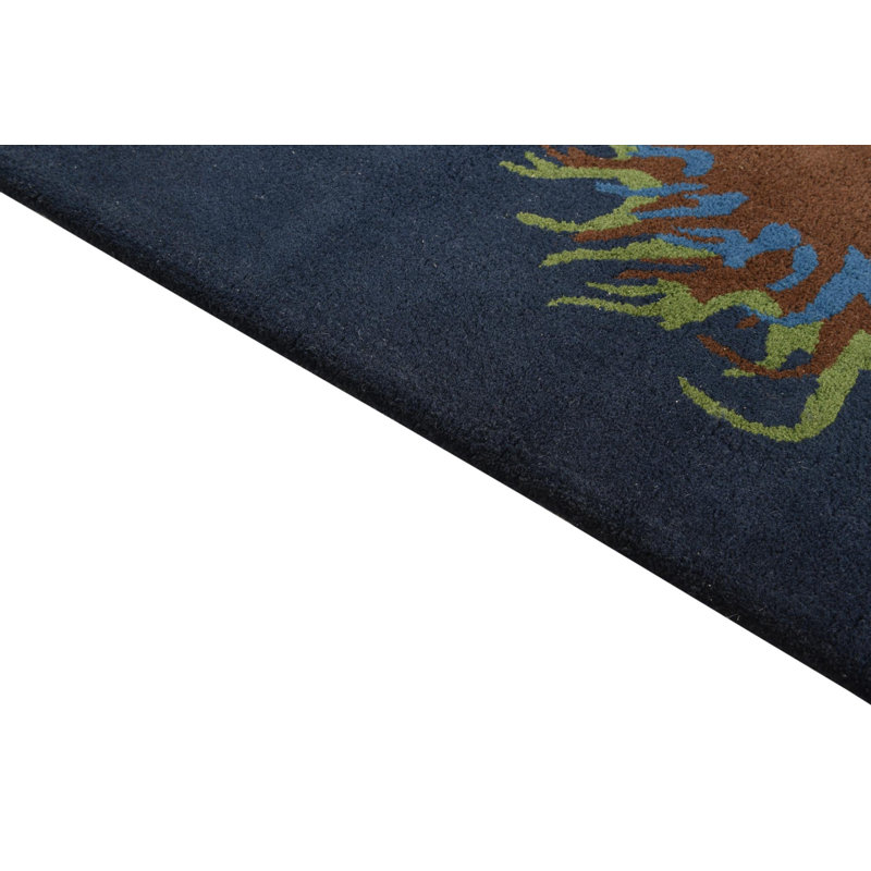 Tapis carré bleu marine Otto