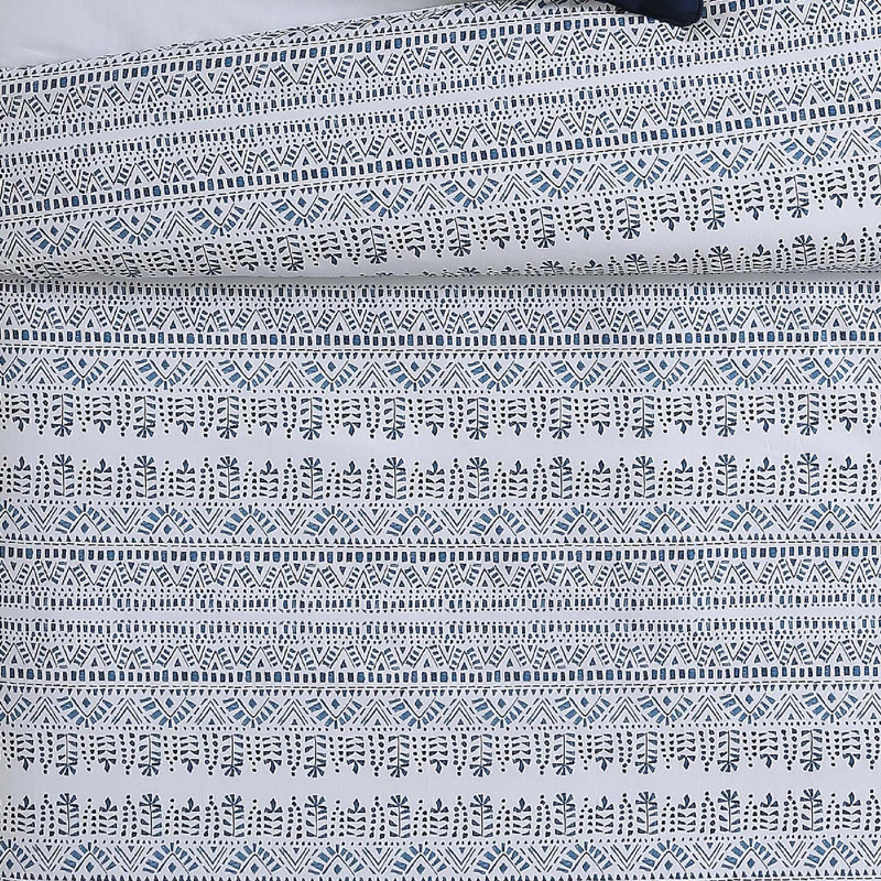 King Blue Cotton Nautical Bedspread Set with Polyfill