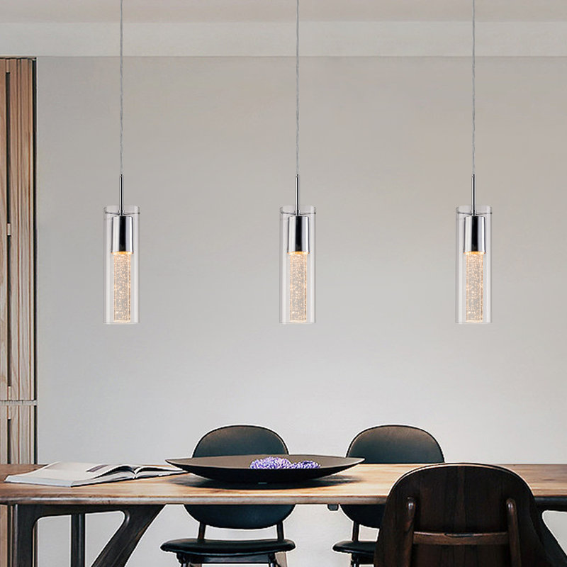 Luminaire suspendu cylindrique à 1 lumière