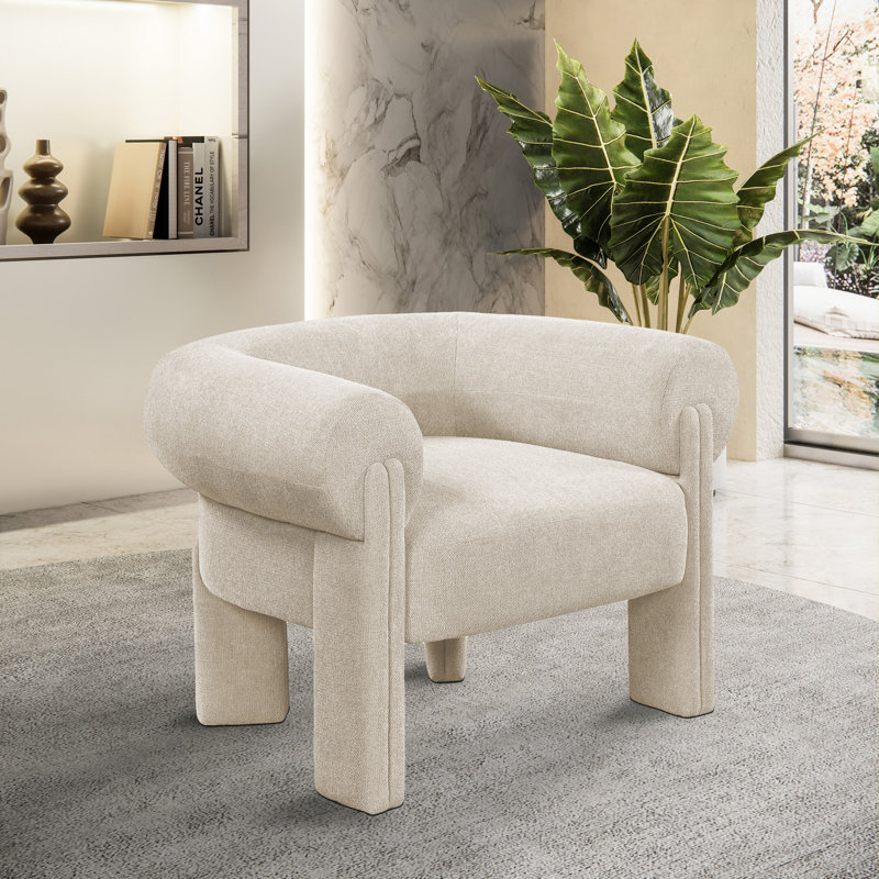 Stefano 36'' Wide Armchair, Beige Fabric
