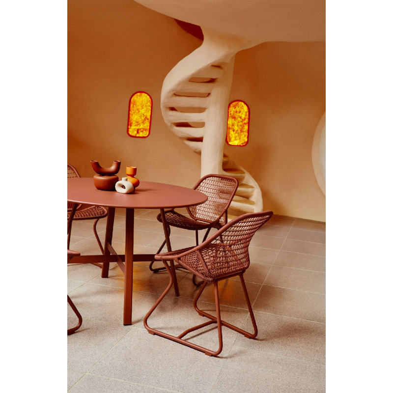 Sixties Outdoor Dining Side Chair, Liquorice