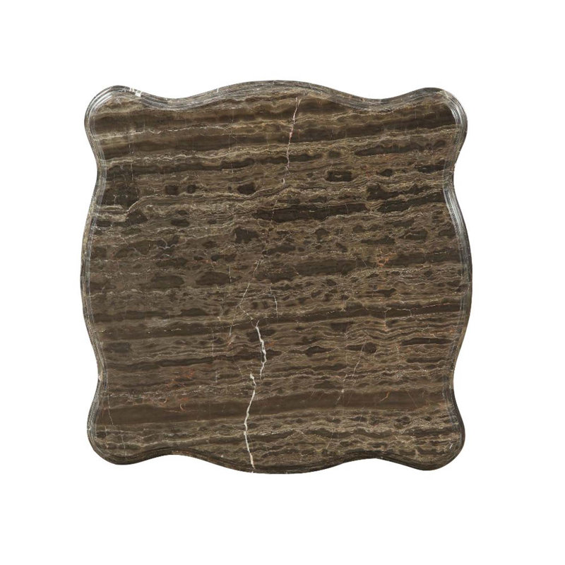 Table de bout, plateau en marbre et finition noyer E Customa