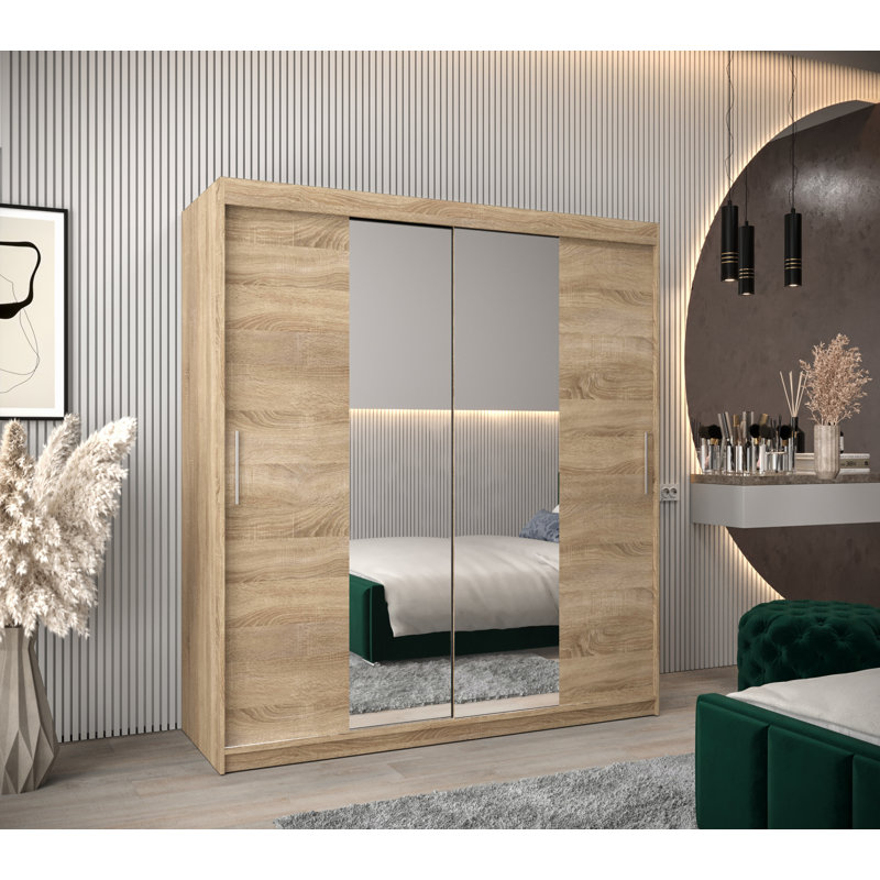 Artishia 2 Door Wardrobe, Artisan Oak/Black Matt