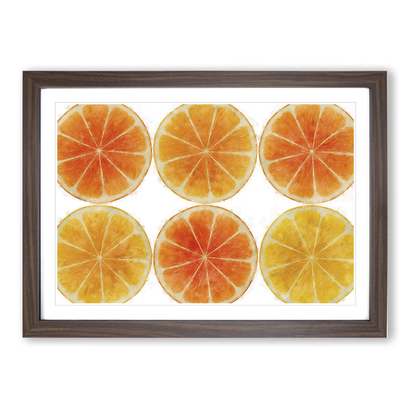 Orange Fruit Slices - Picture Frame Painting, Walnut Framed, 48cm H x 65cm W x 2cm D