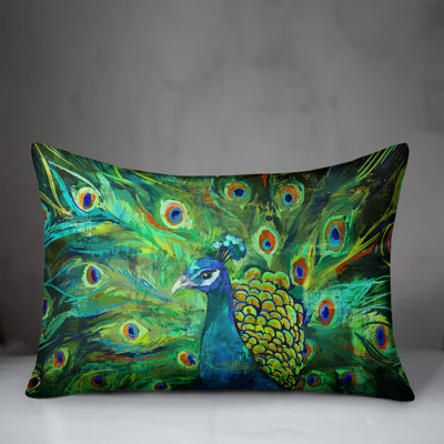 Peacock Power Throw Pillow