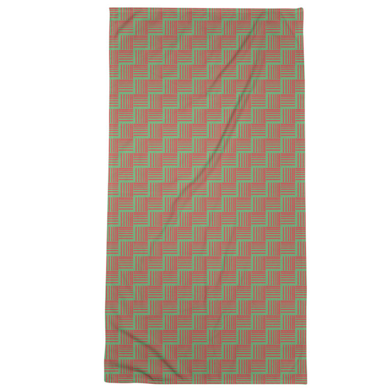 Beach Towel, Red/Green, Microfiber