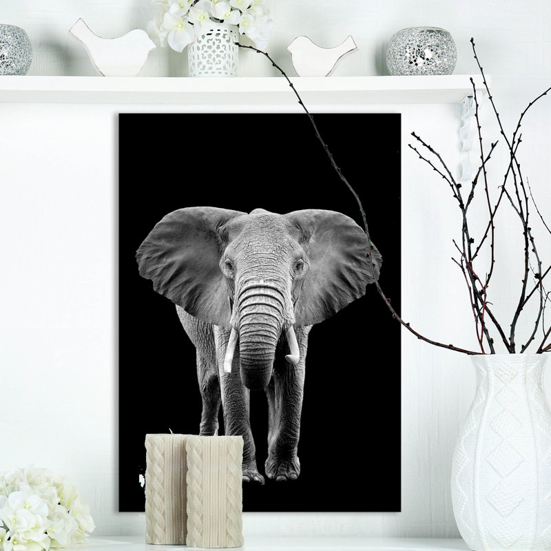 " Elephant On Dark ", 20" H x 12" W x 1" D